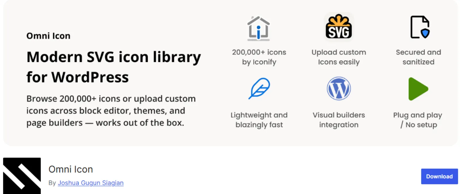 Wordpress omni icon plugin